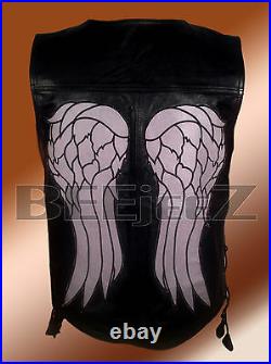 The Walking Dead Governor Daryl Dixon Angel Wings Pelle Gilet Moda Giacca