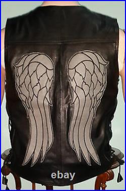 The Walking Dead Governor Daryl Dixon Angel Wings Real Leather Giacca