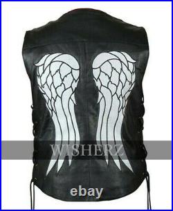 The Walking Dead Vest, Daryl Dixon Angel Wings Real Leather Jacket