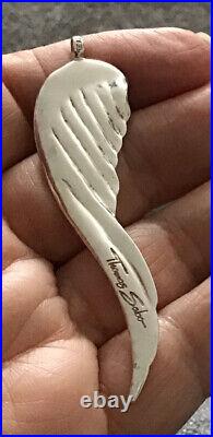 Thomas Sabo Glam & Soul Very Large Angel Wing Feather Pendant Clear Cz Stones