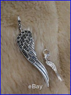 Thomas Sabo Glam & Soul Very Large Angel Wing Feather Pendant Set With Cz Stones