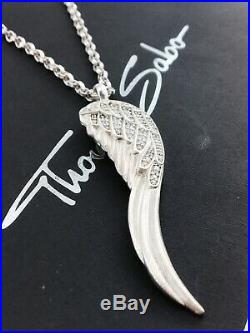 Thomas Sabo Sterling Silver Glam & Soul Large Angel Wing Stone Pendant & Chain