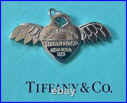 Tiffany & Co. Return To RTT Sterling Silver 925 LG Angel Wings Heart Charm #3
