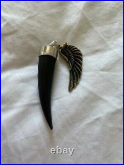 Tilly Sveaas Silver Service Large Horn Pendant And Large Angel Wing