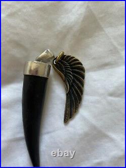 Tilly Sveaas Silver Service Large Horn Pendant And Large Angel Wing
