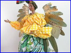 Trimsetter Doll Tree Topper exotic African inspired colorfully Turban with wings