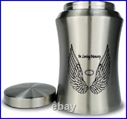 Up to 220 Lbs Large Cremation Urns for Adult Human Ashes, Angel Wings in Loving