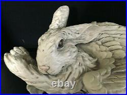 VINTAGE CHRISDON Large Garden Bunny Rabbit with Angel Wings 17 Long 12 Wide