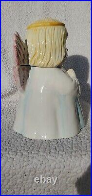 VINTAGE Ceramic Angel With Wings Cookie Jar CKAO 70s-80s Large