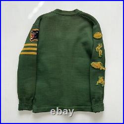 VTG 60s Letterman Varsity Cardigan Sweater 1/1 RARE Wing P Patch 67 Ralph