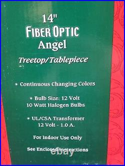 VTG Kurt S. Adler Fiber Optic Angel Tree Topper 14 Changing Colors Works
