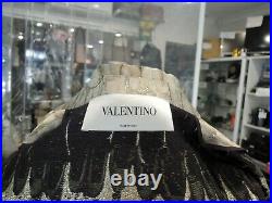 Valentino Angel Wings Brocade Metallic Natural Beige Feather Silk jacquard Coat