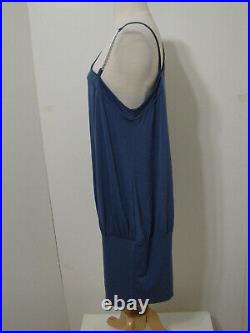 Venus Dusty Blue Asymmetrical One-Shoulder Angel Wing Sleeve Mini Dress NWOT L
