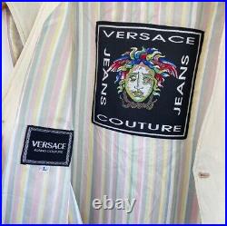 Versace Jeans couture off white Waistcoat with insane Medusa head logo patch