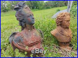 Very LARGE ANGEL withHUGE WINGS Vintage Unearthed Cast Iron Garden Ornament Statue