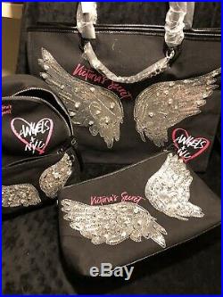 Victoria's Secret Fashion Show Bling Rhinestone Wings Angels & NYC City Tote Set