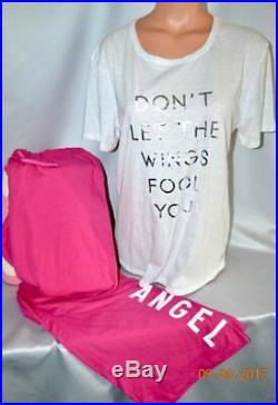 Victorias Secret DONT LET WINGS FOOL YOU ANGEL Pajama Set NWT L
