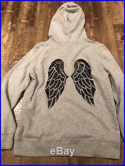 Victorias Secret Hoodie Angel Wings Sequins Full Zip Sweatshirt LARGE