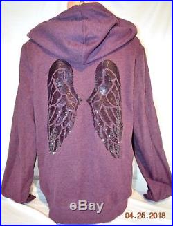 Victorias Secret Supermodel Essential ANGEL WING SEQUINS BLING HOODIE NWT L