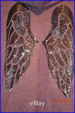 Victorias Secret Supermodel Essential ANGEL WING SEQUINS BLING HOODIE NWT L