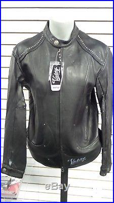 Victory Motorcycles Women's Leather Jacket Angel Wings Free Shipping USA/CAN