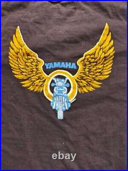 Vintag 70s Yamaha Motorcycle Angel Wings Single Stitch Shirt Size XL