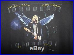 Vintage 1999 Kurt Cobain Nirvana Angel Wings Single Stitch T-shirt Size Large