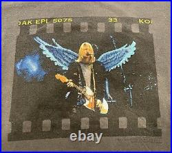 Vintage 1999 Kurt Cobain Nirvana The End of Music Angel Wings T-Shirt Size L