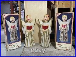 Vintage 30 Empire Choir Angel With Wings Christmas Caroler Lighted Blow Mold