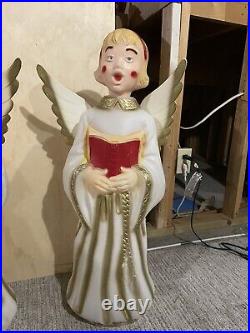 Vintage 30 Empire Choir Angel With Wings Christmas Caroler Lighted Blow Mold