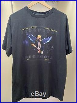 Vintage 90s Kurt Cobain Nirvana 1999 The End Of Music Angel Wings Black Large