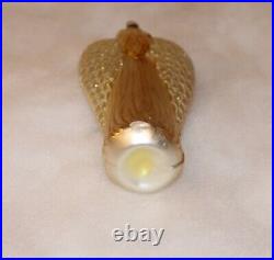 Vintage ANGEL With Wings Christmas Ornament Germany Blown Glass Glitter 7 3/4 LG