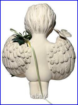 Vintage Angel Garden Cherub White Kneeling Praying Heavy Large Home Piece 9.5