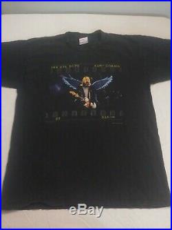 Vintage Kurt Cobain Nirvana Angel Wings 1999 End Of Music T Shirt Size L