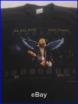 Vintage Kurt Cobain Nirvana Angel Wings 1999 End Of Music T Shirt Size L