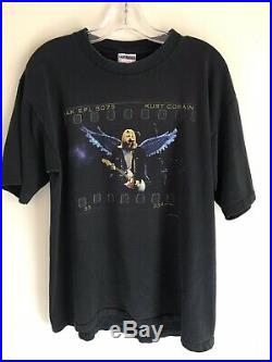 Vintage Kurt Cobain Nirvana Angel Wings The End Of Music Mens Size L T-Shirt