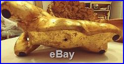 Vintage Large Gold Painted Wood Cherub Angel Decorative Wings 12 L X 6h X 7 D