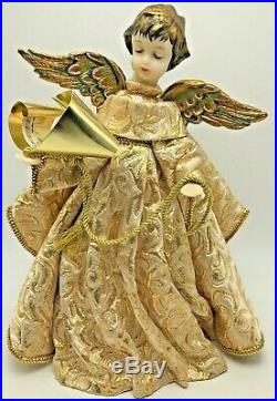 Vintage Large Western Germany Koestel Wax Head Angel Christmas RARE Wooden Wings