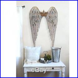 Vintage Primitive Angel Wings Wall Art Large Rustic Wrought Iron Wall Sculpture