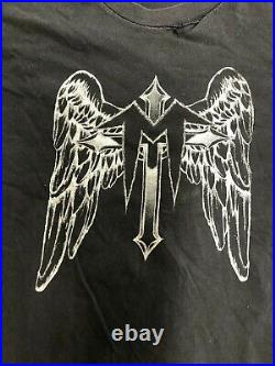 Vintage T Shirt Messenger ANVIL L Black Angel Wings Jesus Knights Heaven RARE