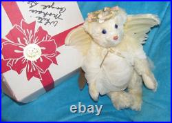 Vintage Teddy Bear W Huge White Angel Wings Ooak Artist Doll Kimberly Hunt 24