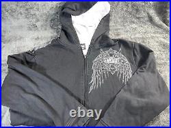 Vintage Y2K 2000s Angel Wings MMA Elite Thermal Cotton Mens Hoodie Size XL