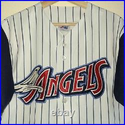 Vintage anaheim angels majestic pin stripe wings logo jersey