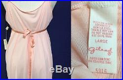 Vtg 70s GIlead NOS Nightgown & Robe NYLON Hip Boho Angel Wing Ivory Peach L XL