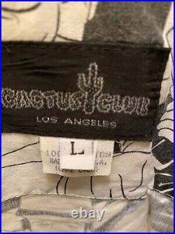 Vtg Cactus Club Los Angeles 90s AOP Button Down Shirt Rare Western