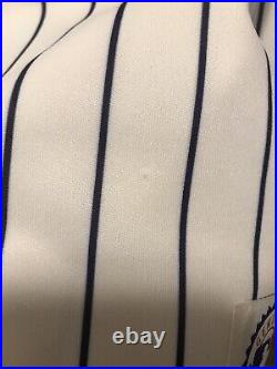 Vtg Majestic MLB Anaheim Angels Jersey Disney Wings XL White Pinstripe USA Made