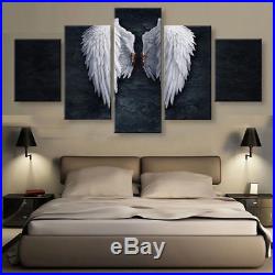 White angel wings 5 Pieces canvas Wall Art Picture Poster Home Decor Framed
