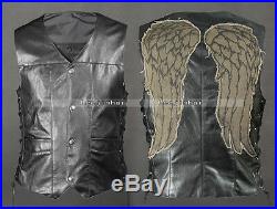 Wing patches jacket daryl dixon wings vest Motorcycle Angel wings walking dead