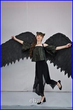 Wings Costume Black Angel Cosplay Wings Birds Cosplay Halloween Fashion