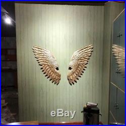 Wings Wall Sculpture Metal Creative Retro Figurine Elegant Home Decoration Gift